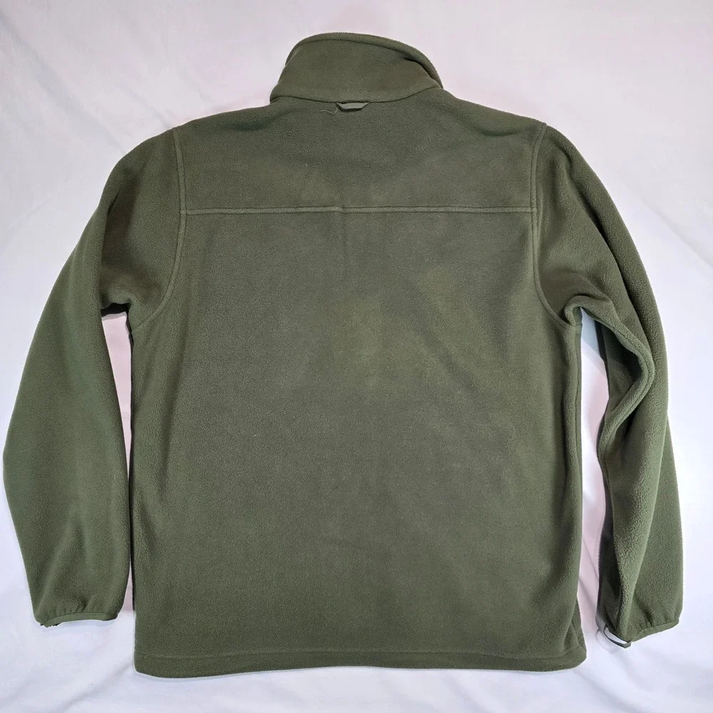 LL Bean Mens Fleece Jacket Full Zip Olive Green Medium‎ Tall 0WV94